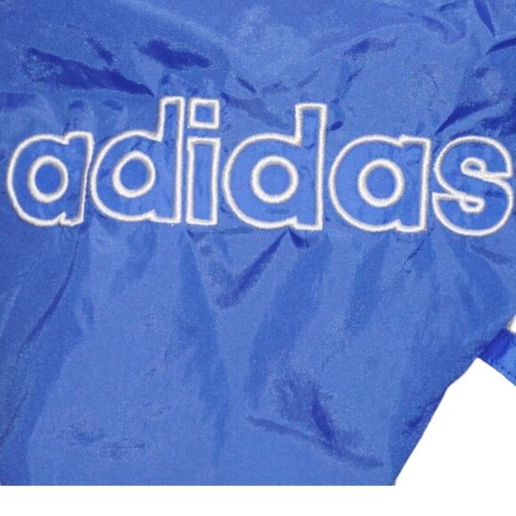 Vintage Adidas Kids Windbreaker Jacket Blue Gray Hooded Mesh Lined Size L - Picture 6 of 8